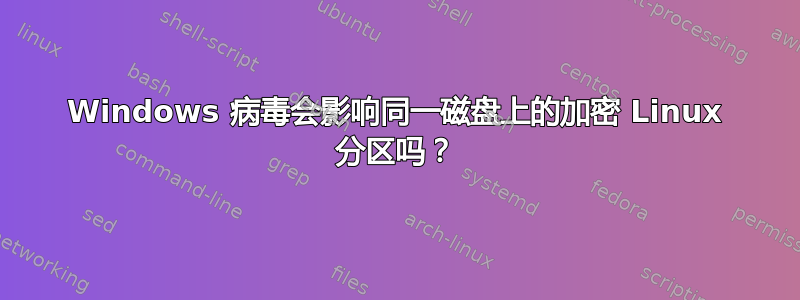 Windows 病毒会影响同一磁盘上的加密 Linux 分区吗？