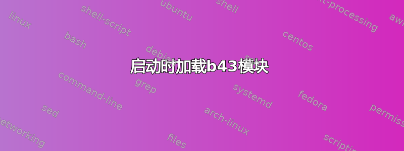 启动时加载b43模块