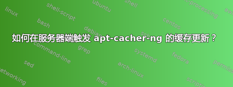 如何在服务器端触发 apt-cacher-ng 的缓存更新？