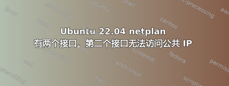 Ubuntu 22.04 netplan 有两个接口。第二个接口无法访问公共 IP