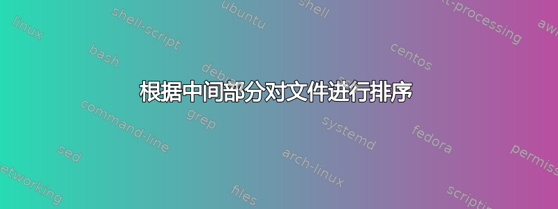 根据中间部分对文件进行排序