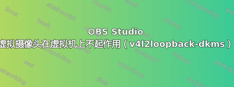 OBS Studio 虚拟摄像头在虚拟机上不起作用（v4l2loopback-dkms）