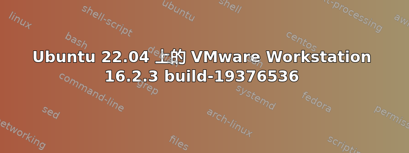 Ubuntu 22.04 上的 VMware Workstation 16.2.3 build-19376536