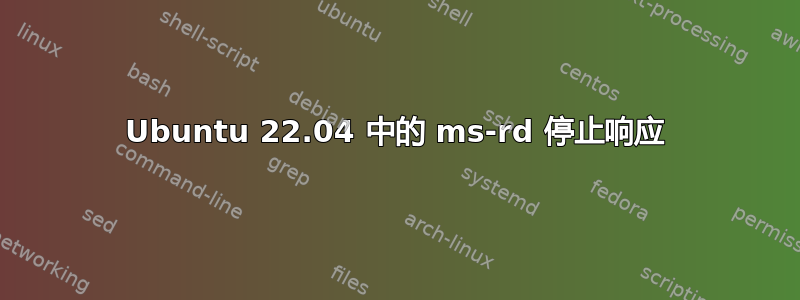 Ubuntu 22.04 中的 ms-rd 停止响应