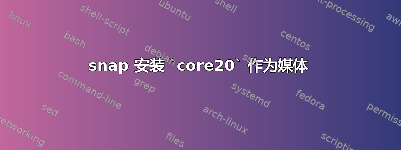 snap 安装 `core20` 作为媒体