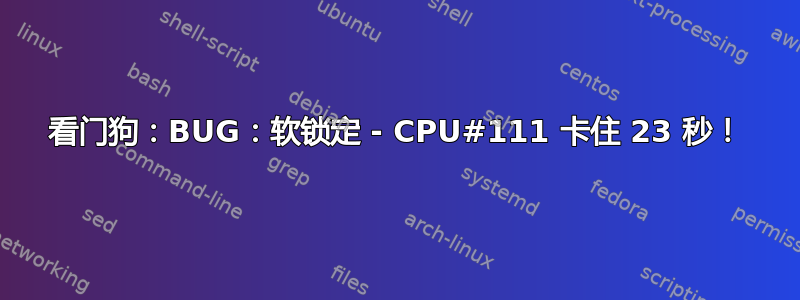 看门狗：BUG：软锁定 - CPU#111 卡住 23 秒！