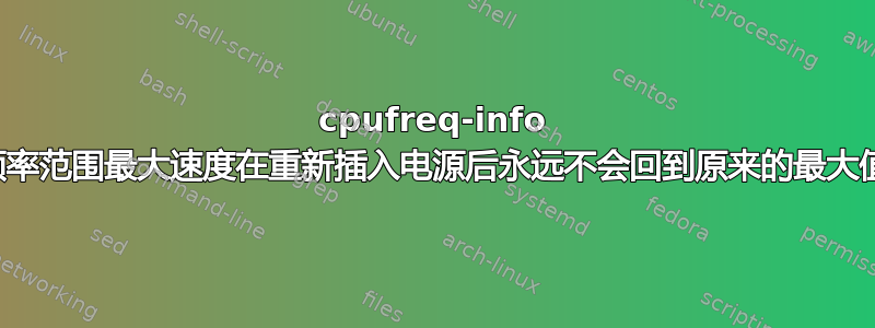 cpufreq-info 频率范围最大速度在重新插入电源后永远不会回到原来的最大值