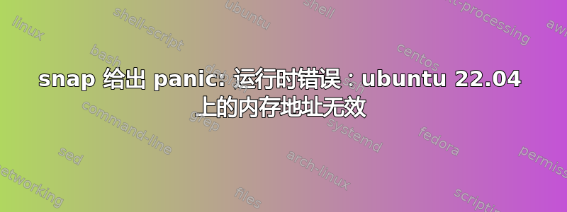 snap 给出 panic: 运行时错误：ubuntu 22.04 上的内存地址无效