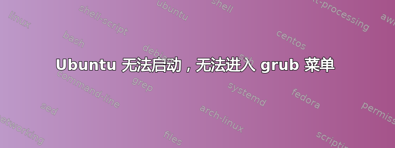 Ubuntu 无法启动，无法进入 grub 菜单