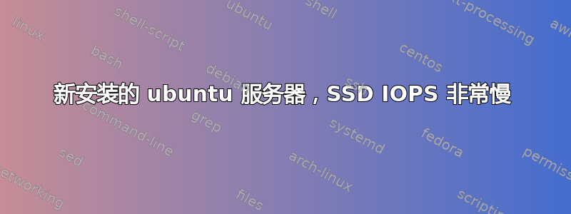 新安装的 ubuntu 服务器，SSD IOPS 非常慢