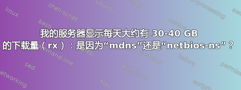 我的服务器显示每天大约有 30-40 GB 的下载量（rx）：是因为“mdns”还是“netbios-ns”？