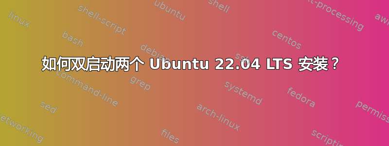 如何双启动两个 Ubuntu 22.04 LTS 安装？