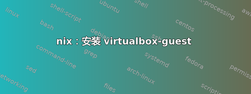 nix：安装 virtualbox-guest