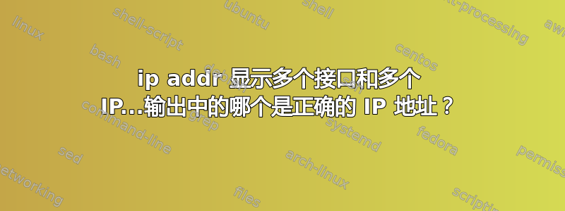 ip addr 显示多个接口和多个 IP...输出中的哪个是正确的 IP 地址？