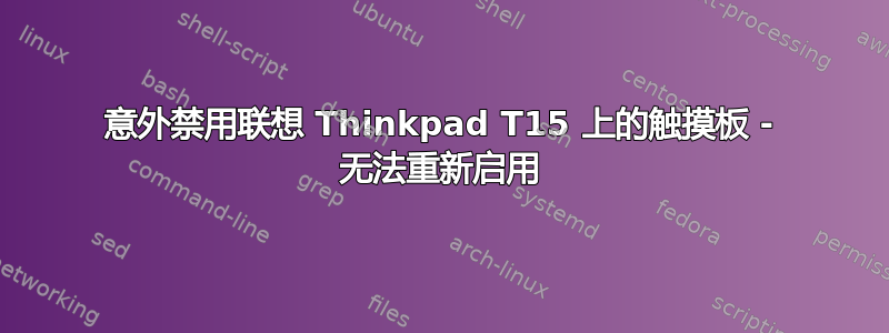 意外禁用联想 Thinkpad T15 上的触摸板 - 无法重新启用