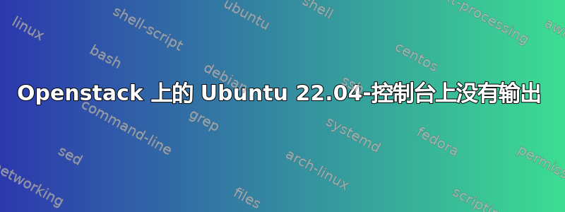 Openstack 上的 Ubuntu 22.04-控制台上没有输出