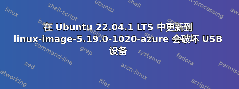 在 Ubuntu 22.04.1 LTS 中更新到 linux-image-5.19.0-1020-azure 会破坏 USB 设备