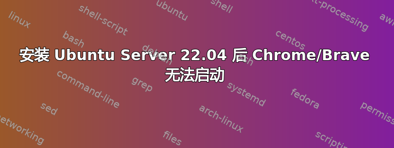 安装 Ubuntu Server 22.04 后 Chrome/Brave 无法启动