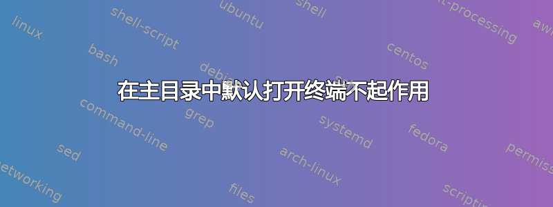 在主目录中默认打开终端不起作用