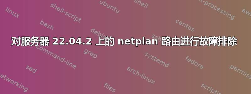 对服务器 22.04.2 上的 netplan 路由进行故障排除