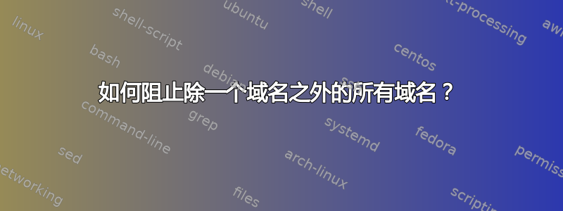 如何阻止除一个域名之外的所有域名？