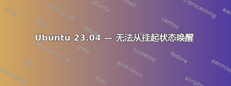 Ubuntu 23.04 — 无法从挂起状态唤醒