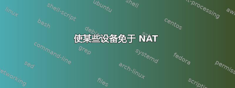 使某些设备免于 NAT