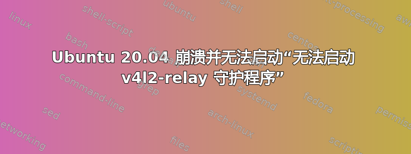 Ubuntu 20.04 崩溃并无法启动“无法启动 v4l2-relay 守护程序”