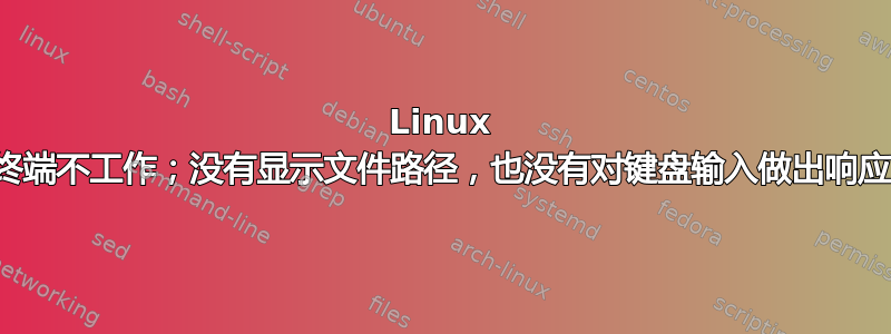 Linux 终端不工作；没有显示文件路径，也没有对键盘输入做出响应