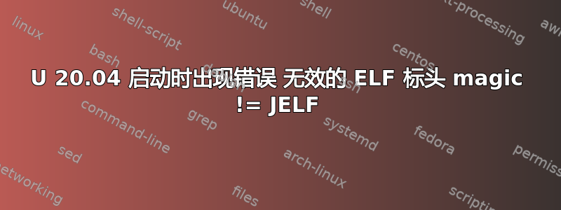 U 20.04 启动时出现错误 无效的 ELF 标头 magic != JELF