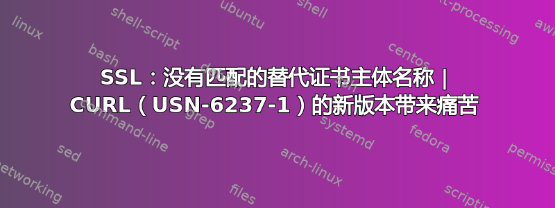 SSL：没有匹配的替代证书主体名称 | CURL（USN-6237-1）的新版本带来痛苦