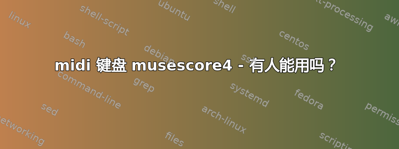 midi 键盘 musescore4 - 有人能用吗？