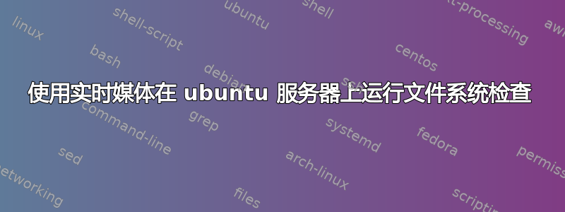 使用实时媒体在 ubuntu 服务器上运行文件系统检查