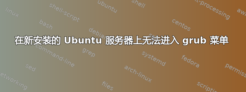 在新安装的 Ubuntu 服务器上无法进入 grub 菜单