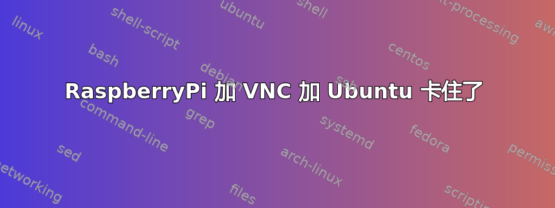 RaspberryPi 加 VNC 加 Ubuntu 卡住了