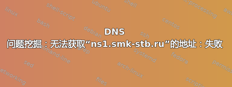 DNS 问题挖掘：无法获取“ns1.smk-stb.ru”的地址：失败