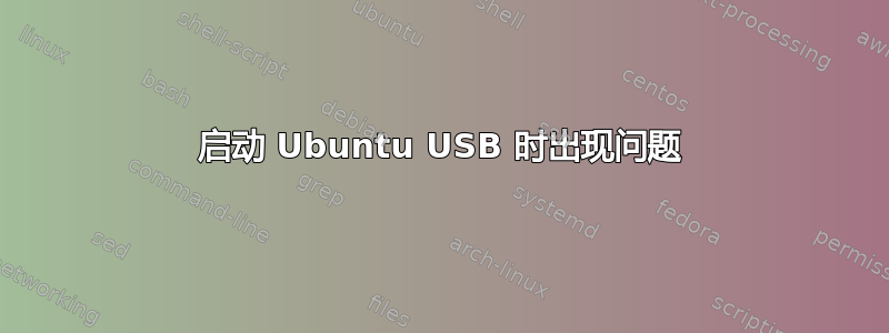 启动 Ubuntu USB 时出现问题