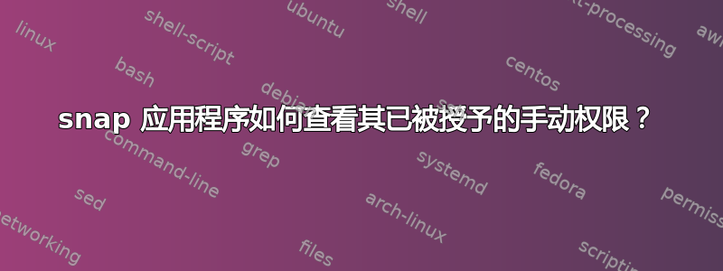 snap 应用程序如何查看其已被授予的手动权限？