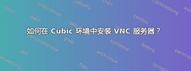 如何在 Cubic 环境中安装 VNC 服务器？