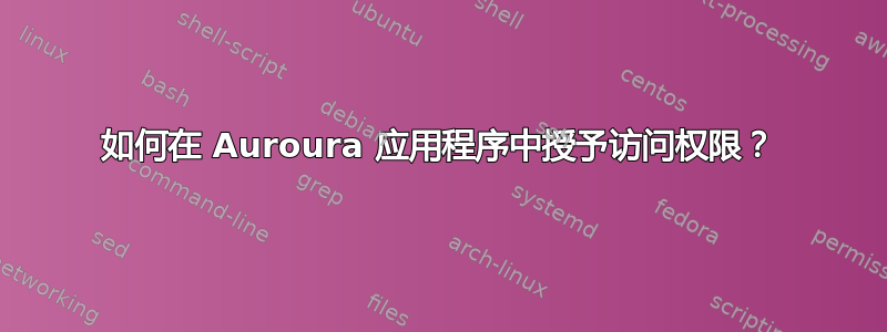 如何在 Auroura 应用程序中授予访问权限？