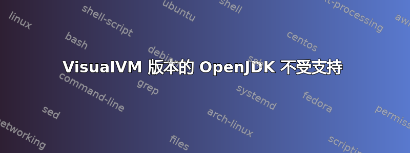 VisualVM 版本的 OpenJDK 不受支持