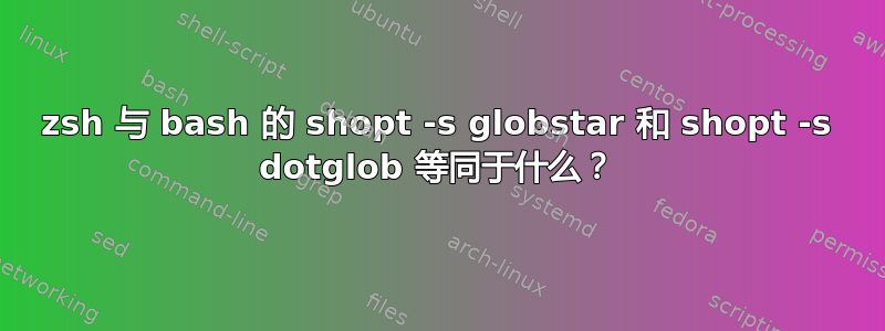 zsh 与 bash 的 shopt -s globstar 和 shopt -s dotglob 等同于什么？