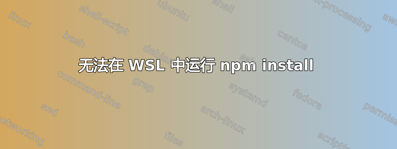 无法在 WSL 中运行 npm install