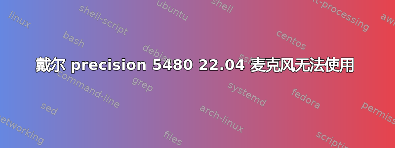 戴尔 precision 5480 22.04 麦克风无法使用