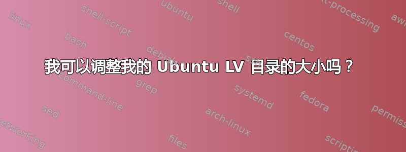 我可以调整我的 Ubuntu LV 目录的大小吗？