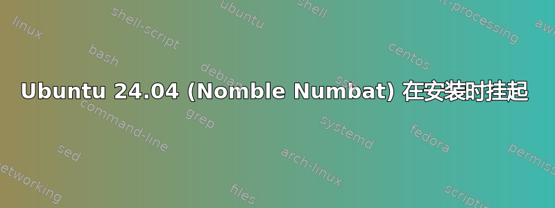 Ubuntu 24.04 (Nomble Numbat) 在安装时挂起