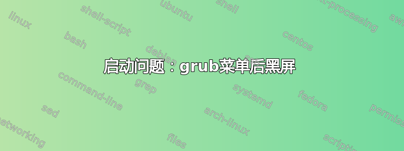 启动问题：grub菜单后黑屏