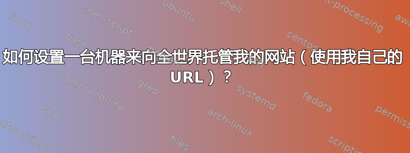 如何设置一台机器来向全世界托管我的网站（使用我自己的 URL）？