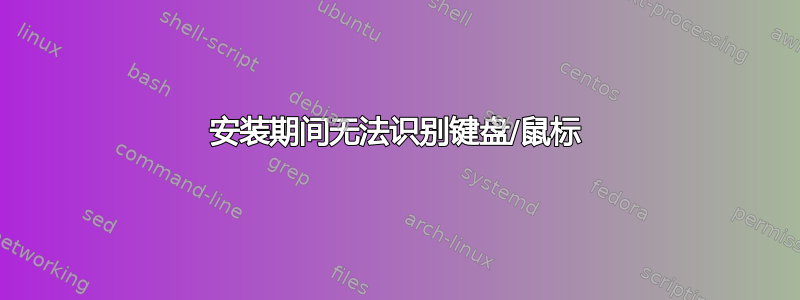 安装期间无法识别键盘/鼠标