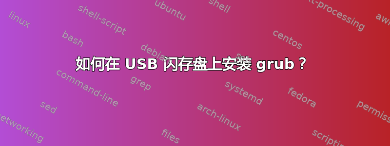 如何在 USB 闪存盘上安装 grub？